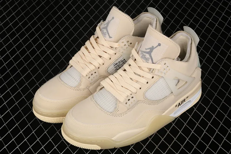 All categories Air Jordan Jordan series basketball shoes Air Jordan 4 OF x Air Jordan 4 Retro "Cream/Sail" AJ4 Jordan 4 mid-top retro casual sports culture basketball shoes CV9388-100